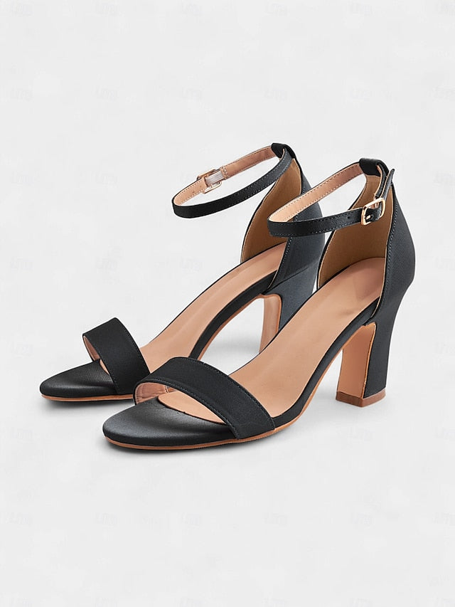 Light High Sandals Heel Blue Strap Ankle Women's Open Toe -