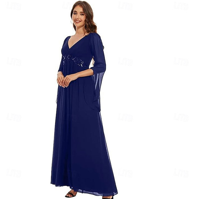 the Elegant Dress Mother A-Line Floor Simple Bride V Neck of