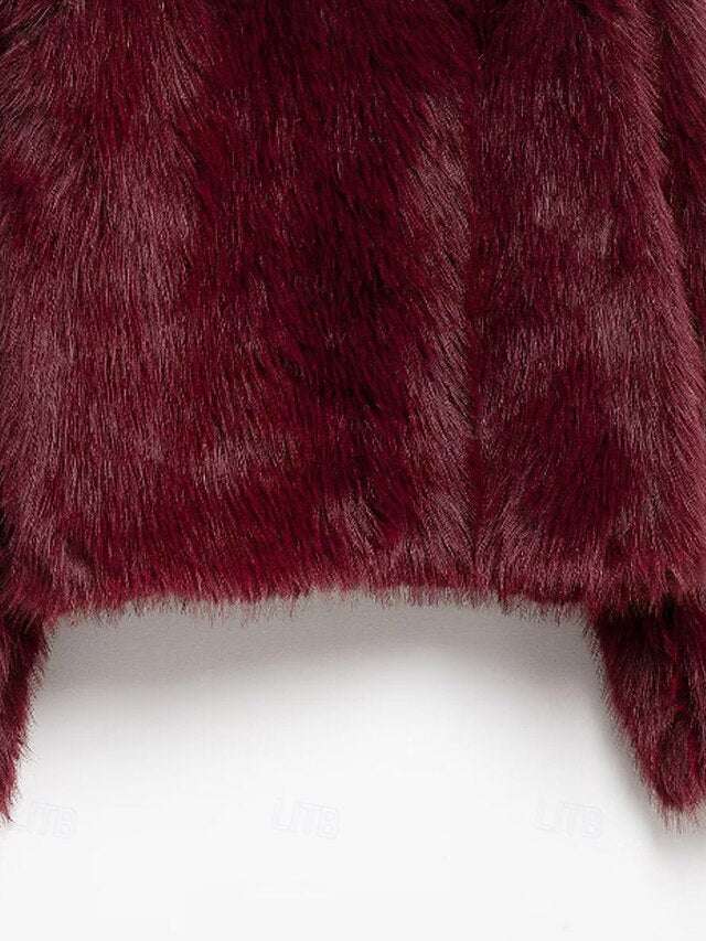 Coat Fur Leathers Women's Warm Faux Comfortable Furs