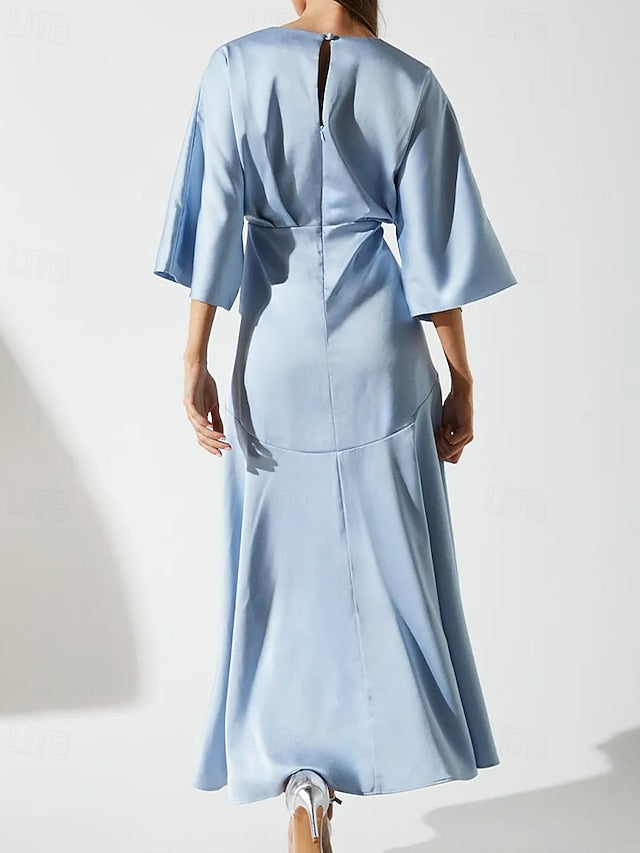 SkyA-Line Luxurious Mother Simple of Bride the V Elegant Dress