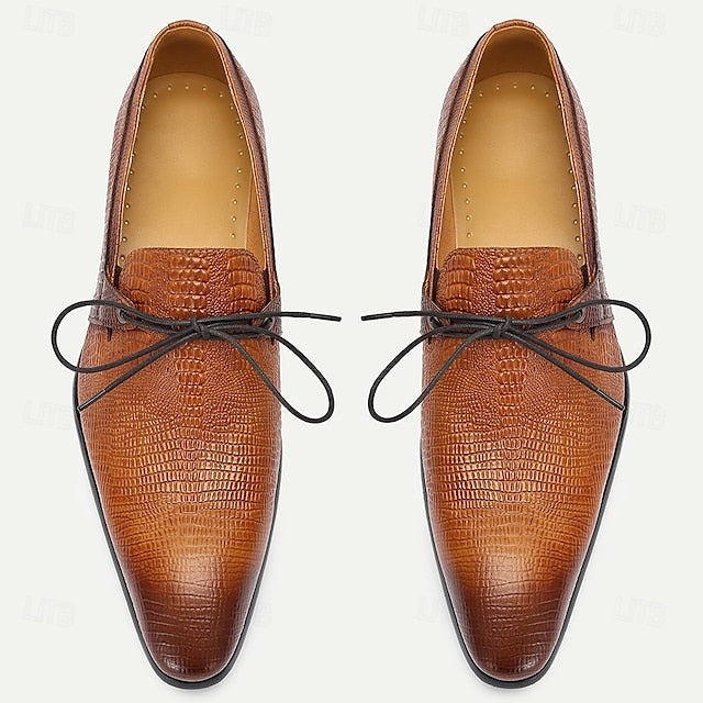 Wholesale SampleMen's Tan Genuine Leather Oxford Shoes – Vintage