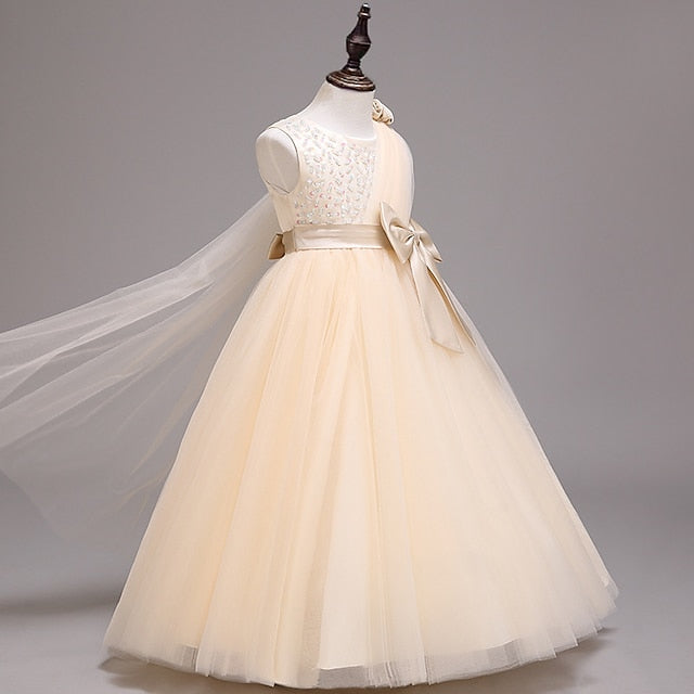 Colored Kids Girls' Solid Dress Flower Girl