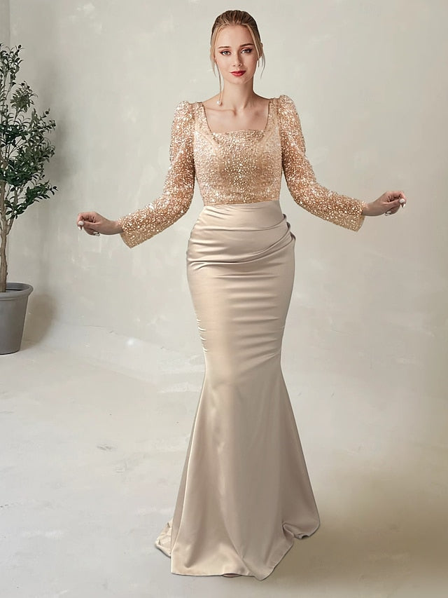 Gown Formal Length Floor Long Elegant Mermaid Dress Evening