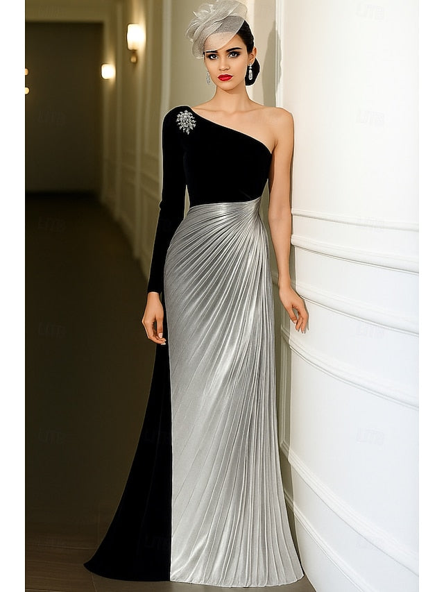 Gold Elegant Wedding A-Line Dress Evening Black Gown Formal