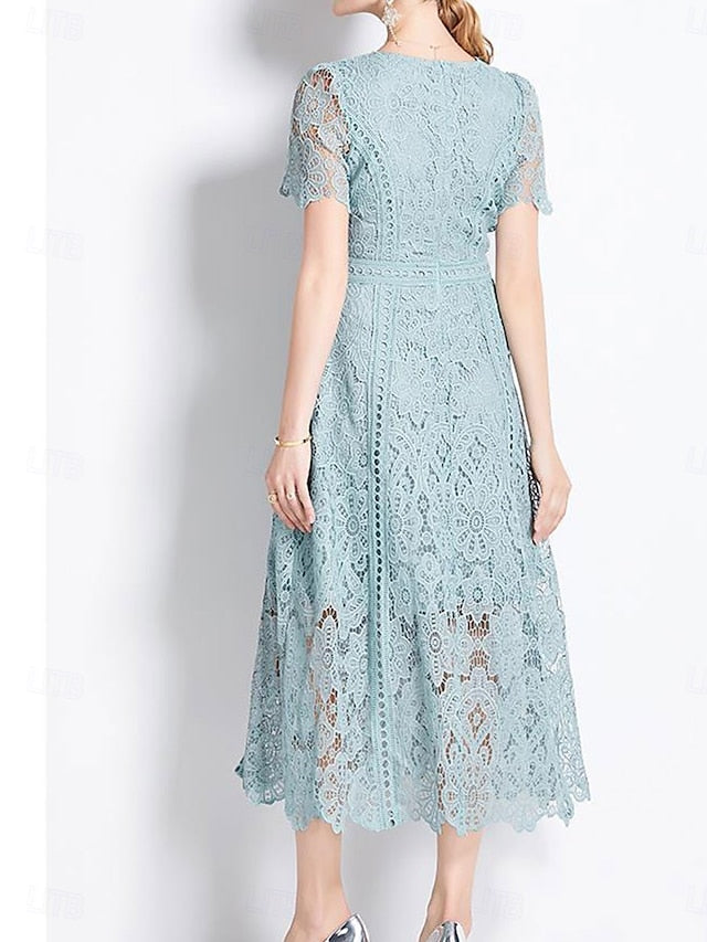 Tea of Mother Length Crew Dress Elegant the Neck Bride