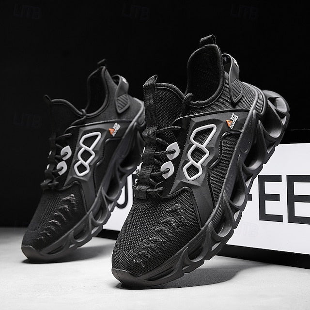 Men's Yellow Performance Sneakers with Flame Design,