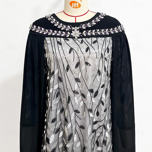 Cape A-Line of Mother Bride Dress Crew Elegant Neck the