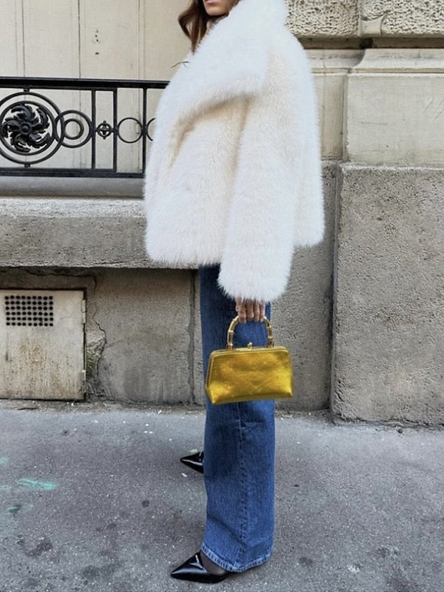 Warm Faux Furs Coat Leathers Fur Women's Comfortable