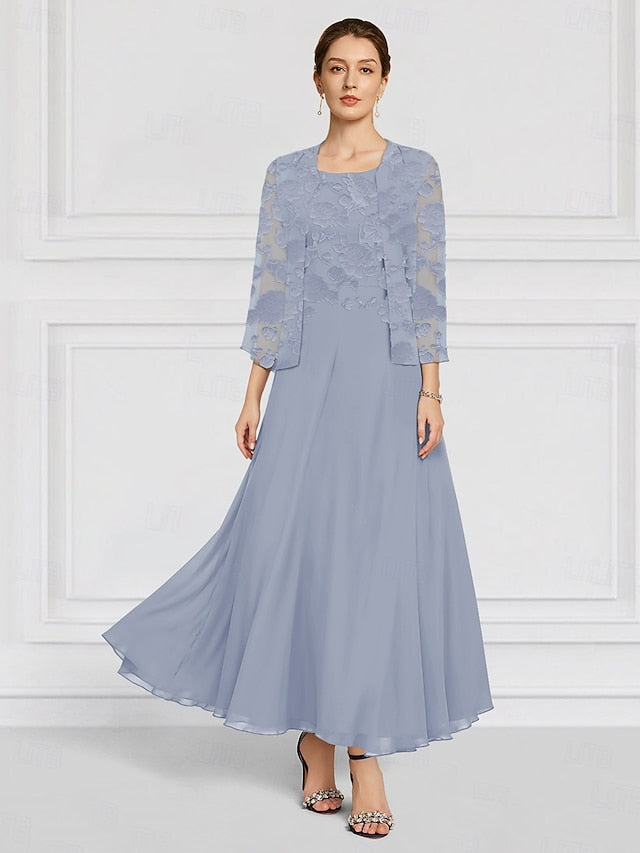 Piece A-Line Bride Mother the Out Lace Floral of SkyBurnt Two