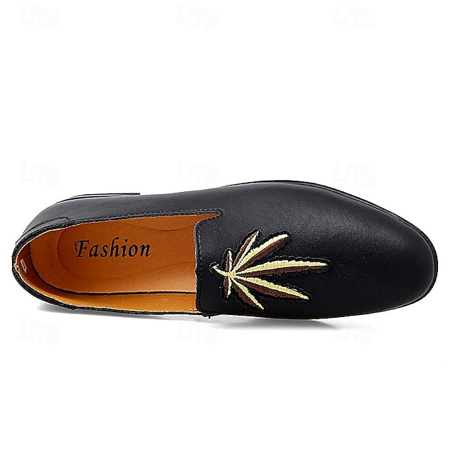 Men's Prom Shoes - White Faux Leather Loafers with Feather