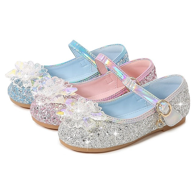 Walking Princess Portable Flats PU Leather Girls' Shoes
