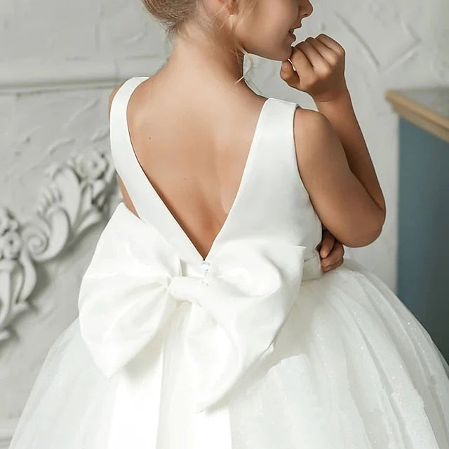 Solid Girls' Colored Kids Sleeveless Performance Dress