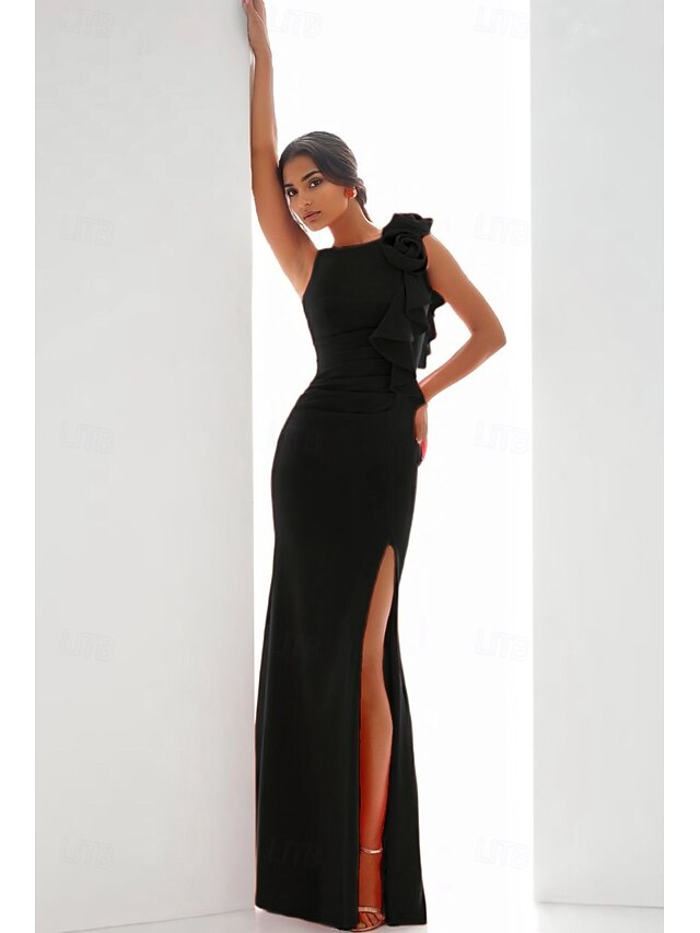 Gown Evening Wedding Formal Guest Column Sheath Elegant Dress /