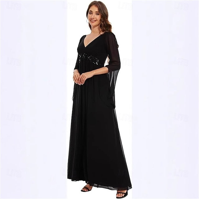 the Elegant Dress Mother A-Line Floor Simple Bride V Neck of