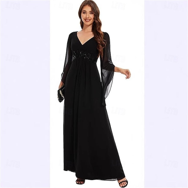 the Elegant Dress Mother A-Line Floor Simple Bride V Neck of