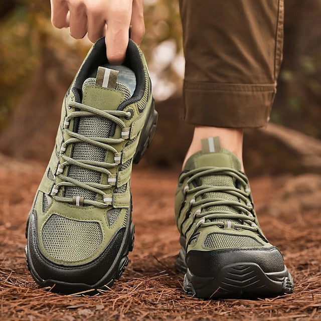 Men's Beige Outdoor Hiking Sneakers - Lightweight
