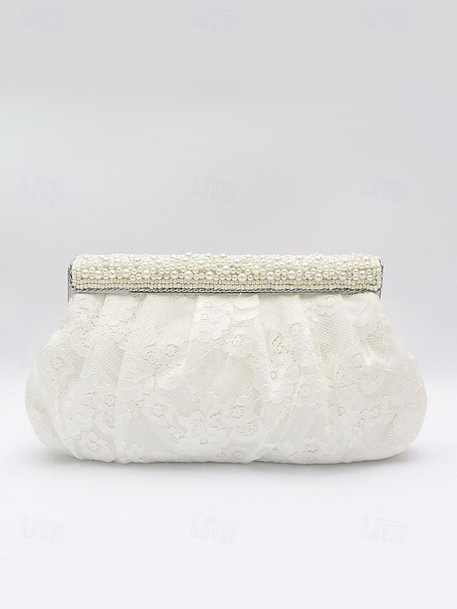 Black Clutch Evening Elegant Women's Lace Beaded Bag with