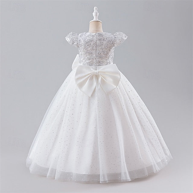Color Girls' Party Kids Dress Block Flower Girl