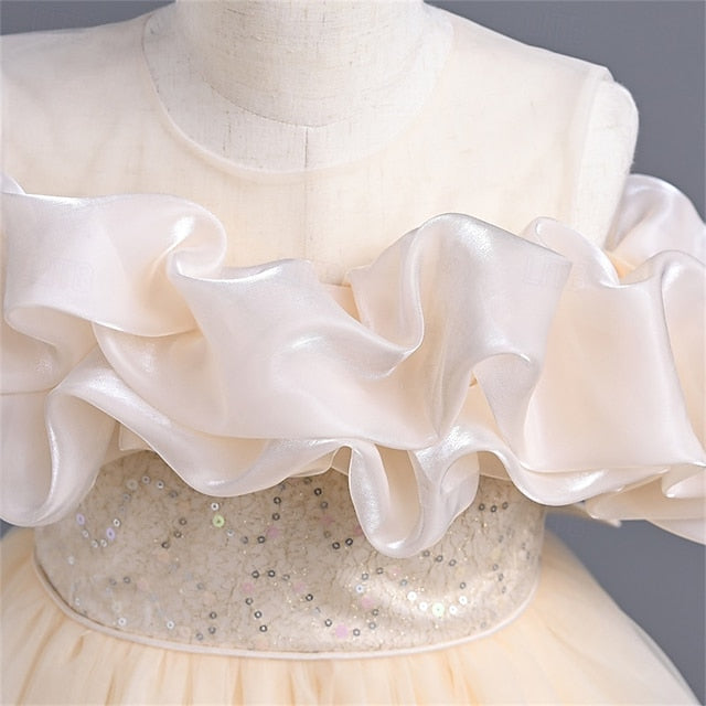 Girls' Kids Color Dress Girl Flower Party Solid