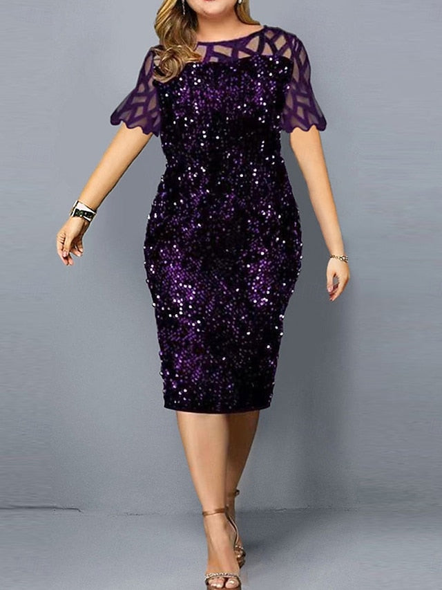 Neck Tea Crew Bride Mother Elegant Dress the Length of