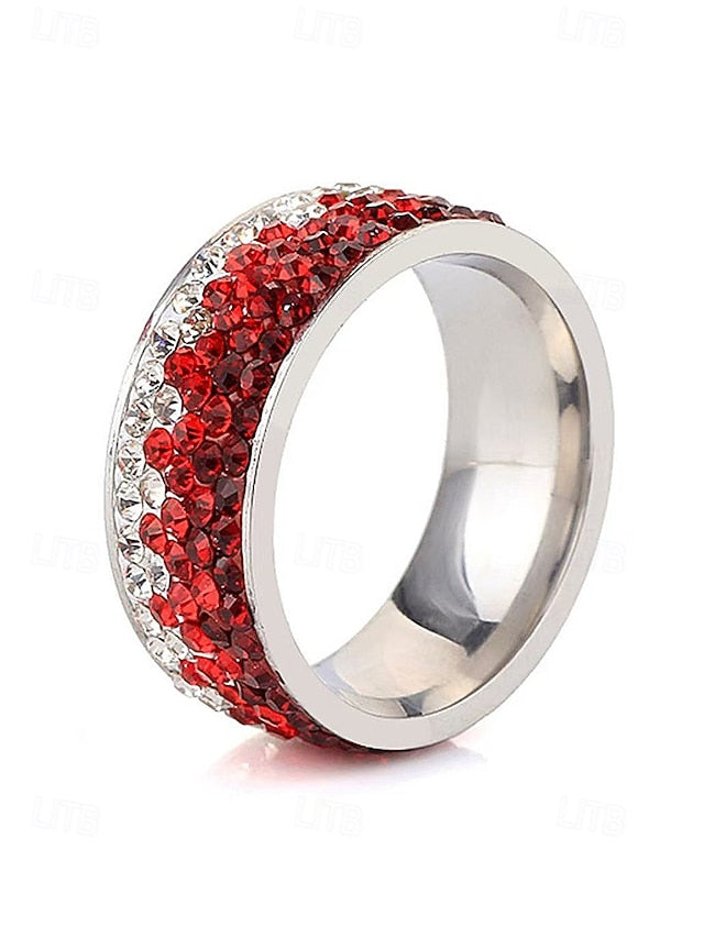 Red Stylish Ring Stainless Steel Christmas Men's –