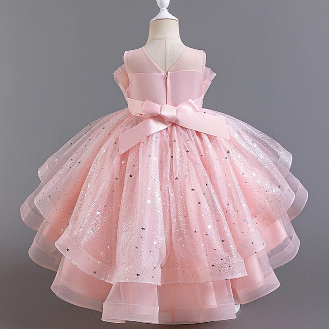 Sequin Girls' Kids Girl Dress Sleeveless Flower Party