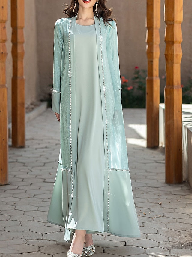 Elegant A-Line Neck Crew of Bride Dress Floor Vintage Mother the
