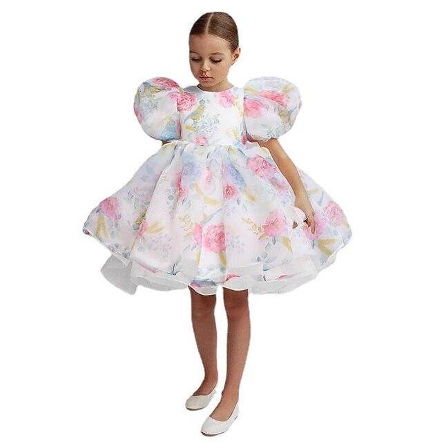 Dress Flower Party Color Girl Girls' Kids Solid