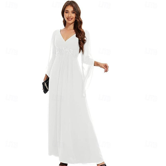 the Elegant Dress Mother A-Line Floor Simple Bride V Neck of