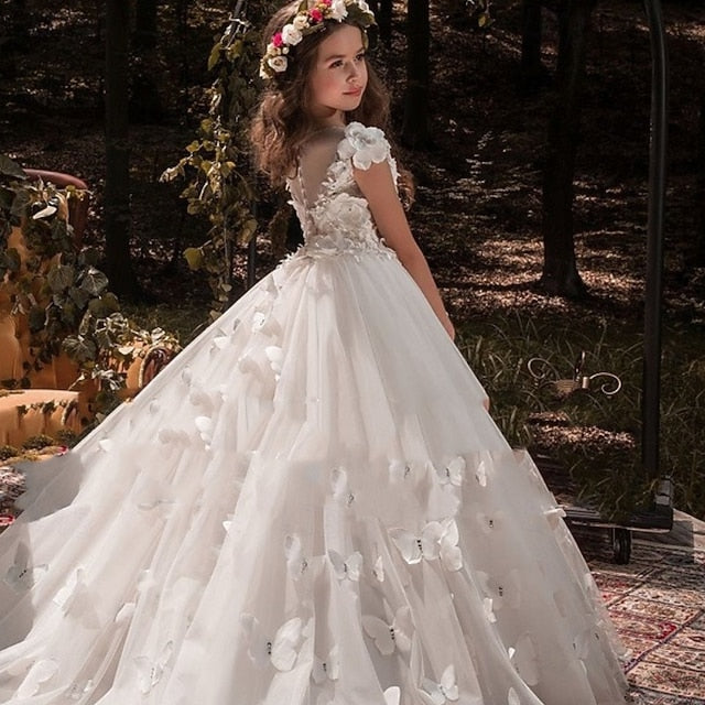 Flower Dress Kids First Girls' Solid Girl Communion