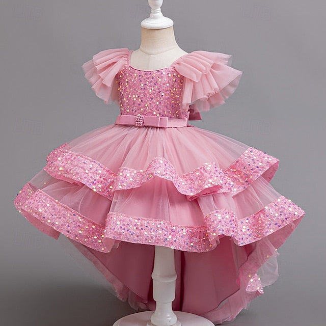 Special Sleeveless Sequin Party Dress Girls' Kids Wedding