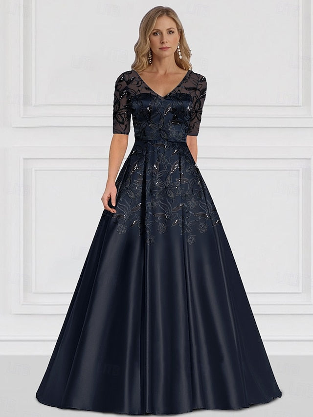 of Bride the V A-Line Dress Elegant Simple Guest Wedding Mother