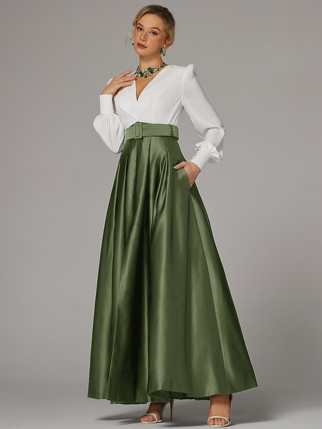 Split High Gown Guest Wedding Evening A-Line Floor Formal Dress