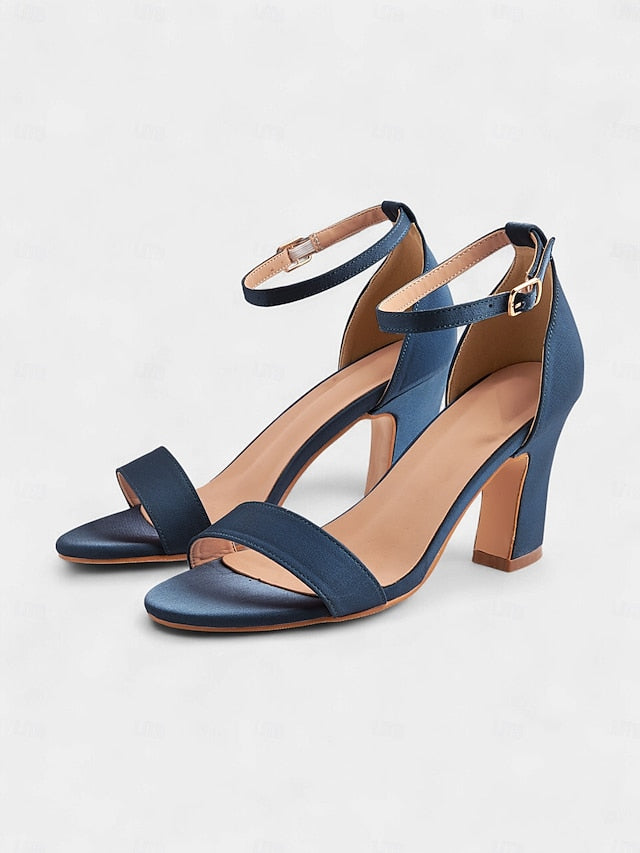 Light - High Blue Sandals Open Heel Strap Toe Women's Ankle
