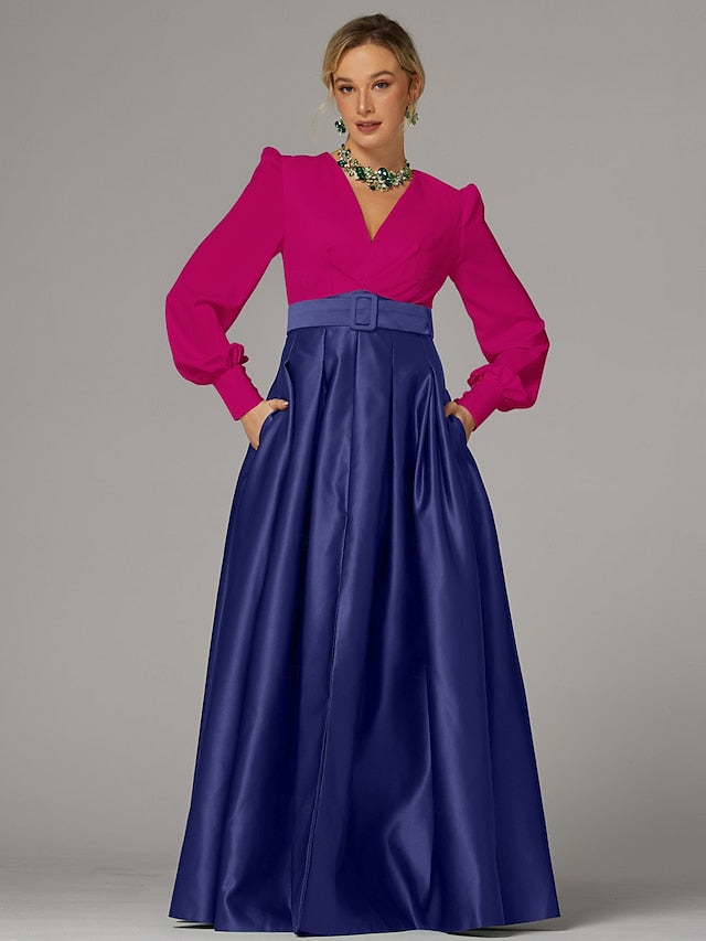 Split High Gown Guest Wedding Evening A-Line Floor Formal Dress