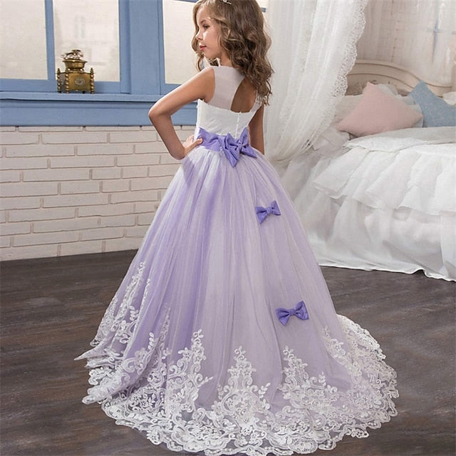 Sleeveless Girl Girls' Kids Wedding Dress Flower