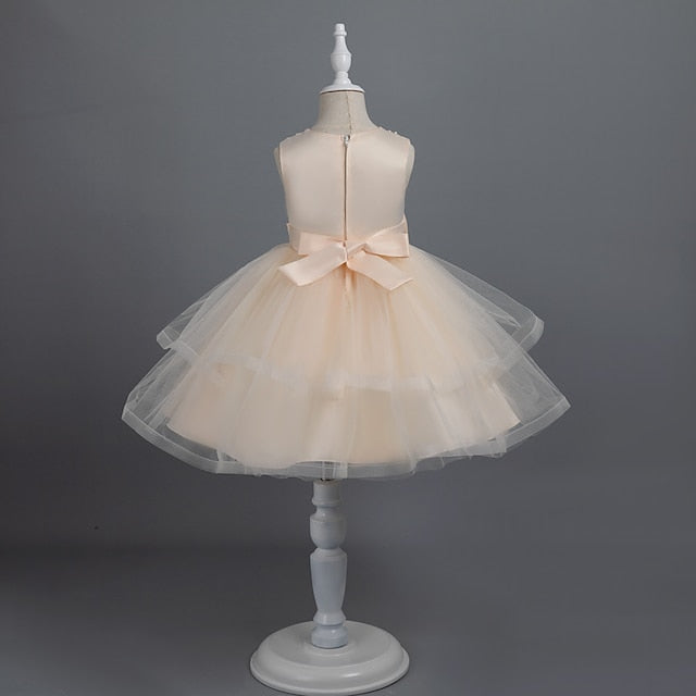 Party Color Toddler Solid Girls' Dress Sleeveless