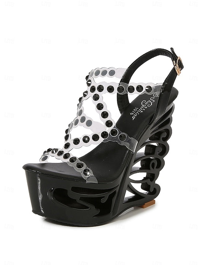 Silver Women – Rhinestone for Elegant Sandals Stiletto Dance