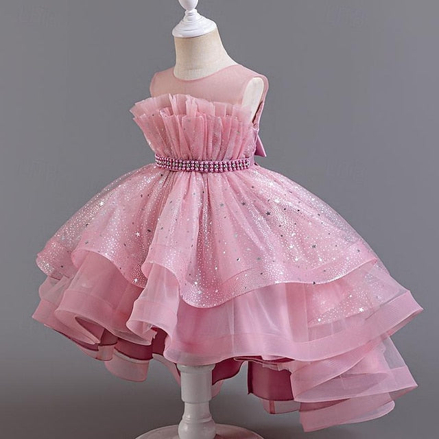 Party Kids Girl Sleeveless Flower Sequin Girls' Dress