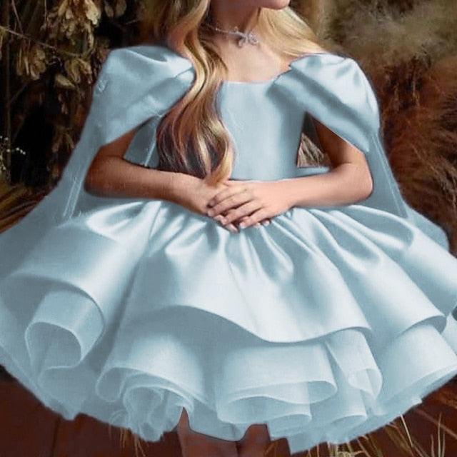 Girls' Girl Kids Party Dress Solid Color Flower
