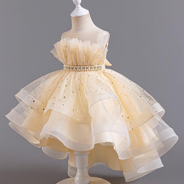 Sequin Girls' Kids Girl Dress Sleeveless Flower Party