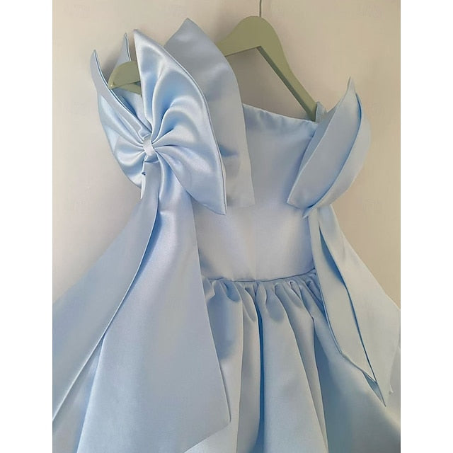 Girls' Girl Kids Party Dress Solid Color Flower