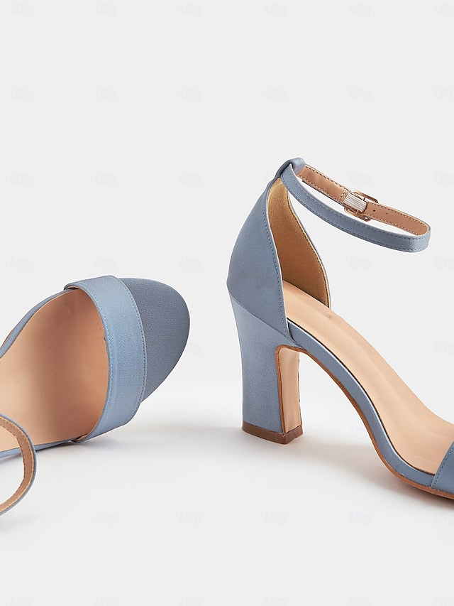 Light - High Blue Sandals Open Heel Strap Toe Women's Ankle