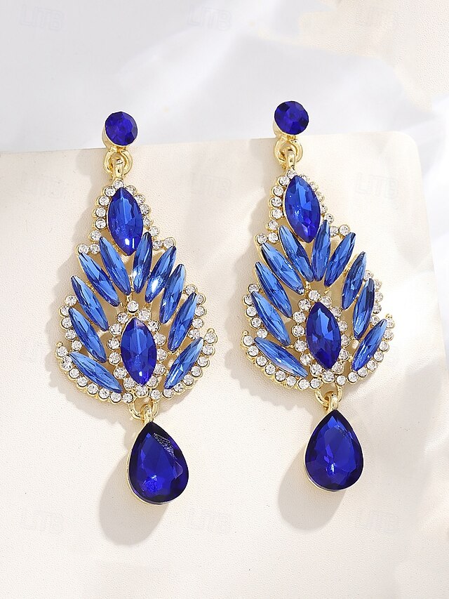 Earrings Green Women's – Drop Crystal Emerald