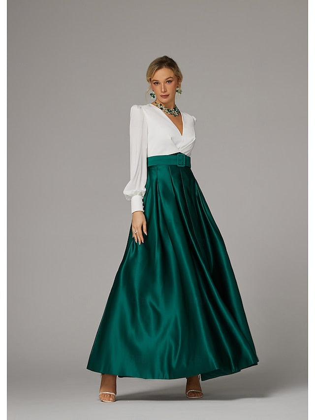 Split High Gown Guest Wedding Evening A-Line Floor Formal Dress