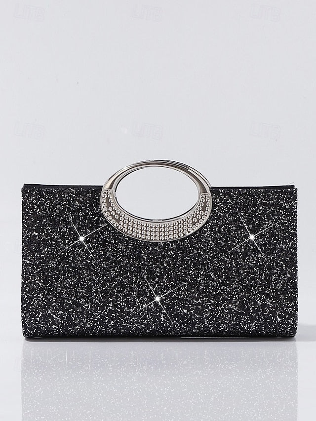 with Bag Gold Evening Clutch Women's Silver Glitter