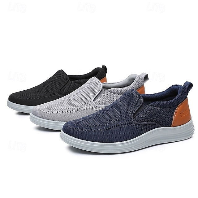 Slip-On Navy – Stretch Breathable Men's Knit Sneakers