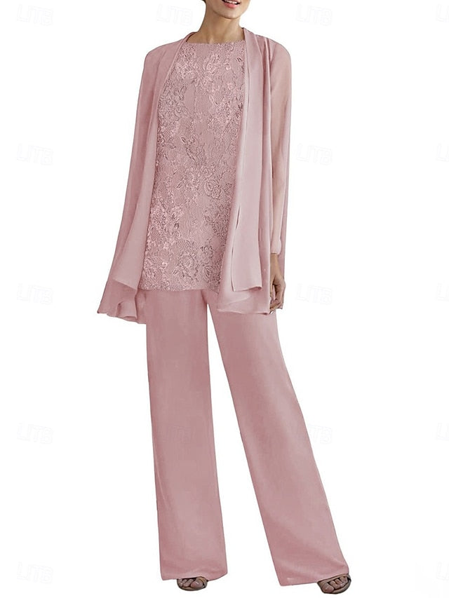 Piece Pantsuit Elegant the Crew 3 Mother Neck of Dress Bride