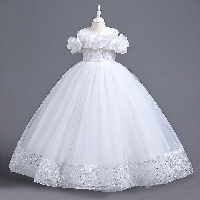 Girls' Kids Color Dress Girl Flower Party Solid