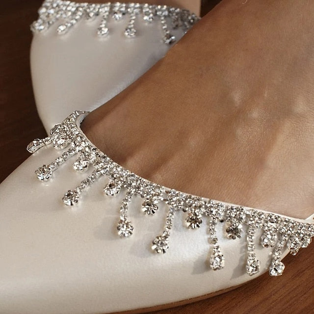 Elegant Wedding White with Shoes Women's Flats – Bridal